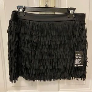 Fringe Black Mini Skirt